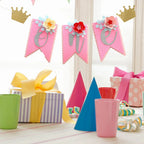 Baby Girl 1st Birthday High Chair Banner – Floral Rustic Decor Party Banner Decoration Richie's