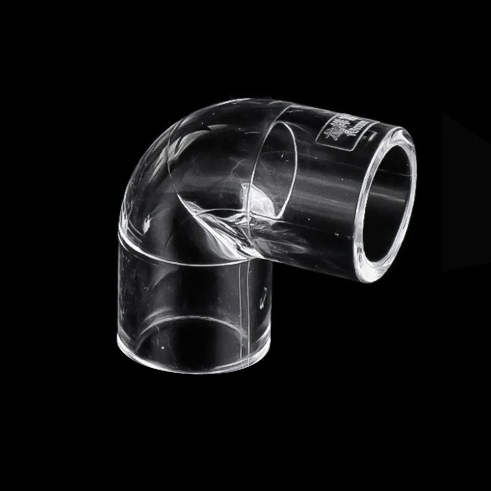 Clear Acrylic Pipe Fittings 16/20mm – 90° Elbow & End Plug Acrylic Pipe Fittings Richie's 16mm 90- Elbow
