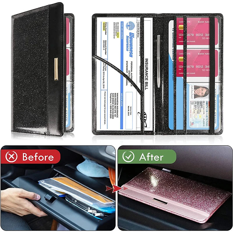 PU Leather Car Document Holder – License & Card Organizer Car Document Holder Richie's