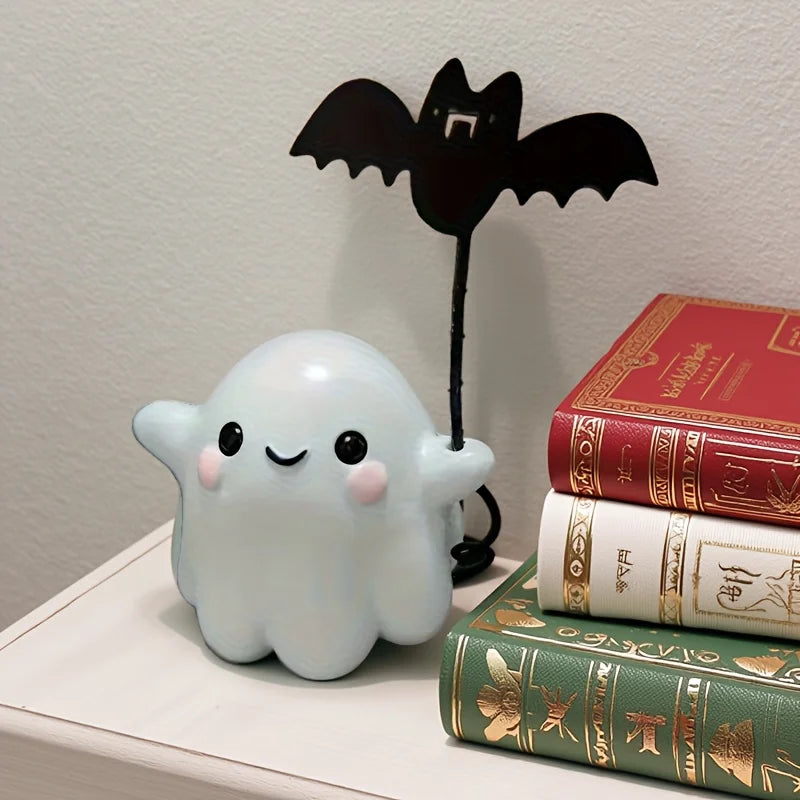 Halloween Ghost & Bat Resin Statue – Spooky Tabletop Decor Halloween Resin Statue Richie's