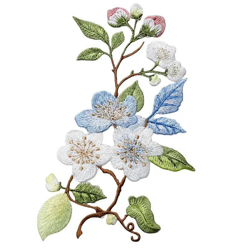 Flower Embroidery Iron-On Patch – DIY Appliqué for Clothes & Bags Embroidery Patch Richie's A2