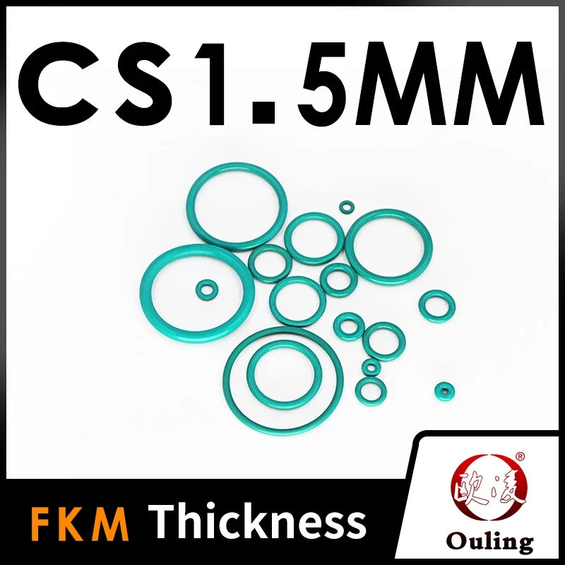 Green FKM Rubber O-Rings CS 1.5mm – Temperature & Wear Resistant Rubber O-Ring Seals Richie's