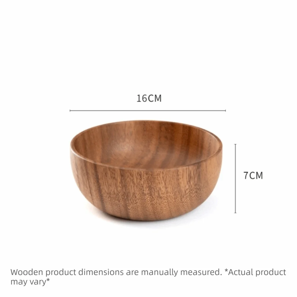 Japanese Style Handmade Wooden Soup Bowls – Round Wood Tableware Wooden Soup Bowl Richie's 16-bowl