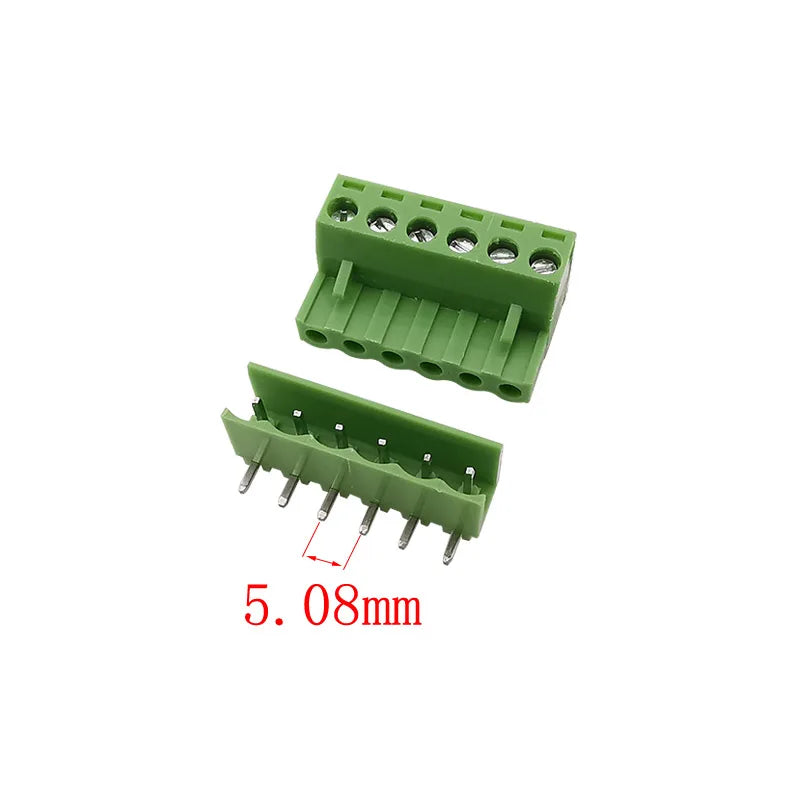 2EDG PCB Screw Terminal Block 5.08mm 2–6 Pin Connectors 5/10 Pairs PCB Terminal Connector Richie's