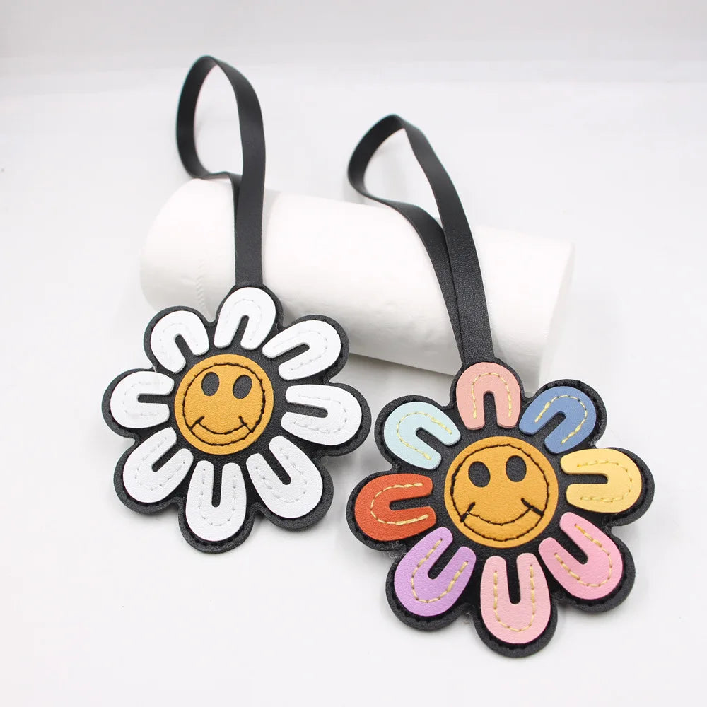 Sunflower Faux Leather Keychain – Bag Charm & Car Accessory Keychain Bag Charm Richie's