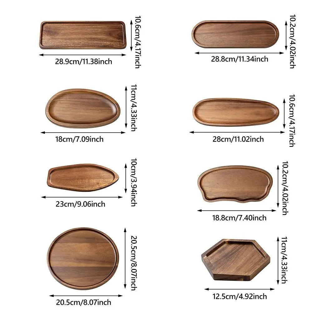 Acacia Wood Tea Tray – Japanese Style Serving Plate Wooden Serving Tray Richie's