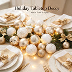 42Pcs Shatterproof Christmas Ornaments – Champagne Gold & White Christmas Ornament Set Richie's