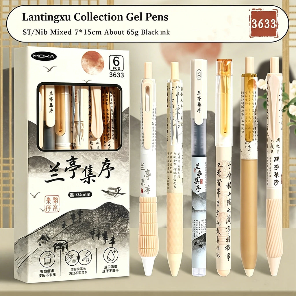 Lanting Preface 0.5mm Black Ink Gel Pen – Calligraphy Writing Pen Gel Pen Richie's black