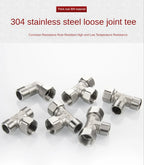 304 Stainless Steel Tee Swivel Pipe Fitting & Water Splitter 1/2" Pipe Tee Fitting Richie's