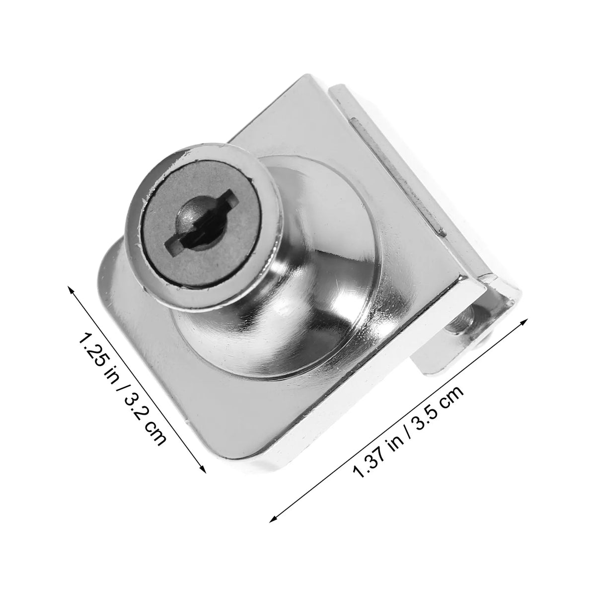 Zinc Alloy Glass Door Lock – No-Drill Cabinet Showcase Lock Glass Cabinet Lock Richie's 5X1.7X1CM China Mainland