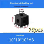 10pcs M3 Aluminum Alloy Square Cube Nut Connector Block DIY Hardware Fastener Nuts Richie's A8