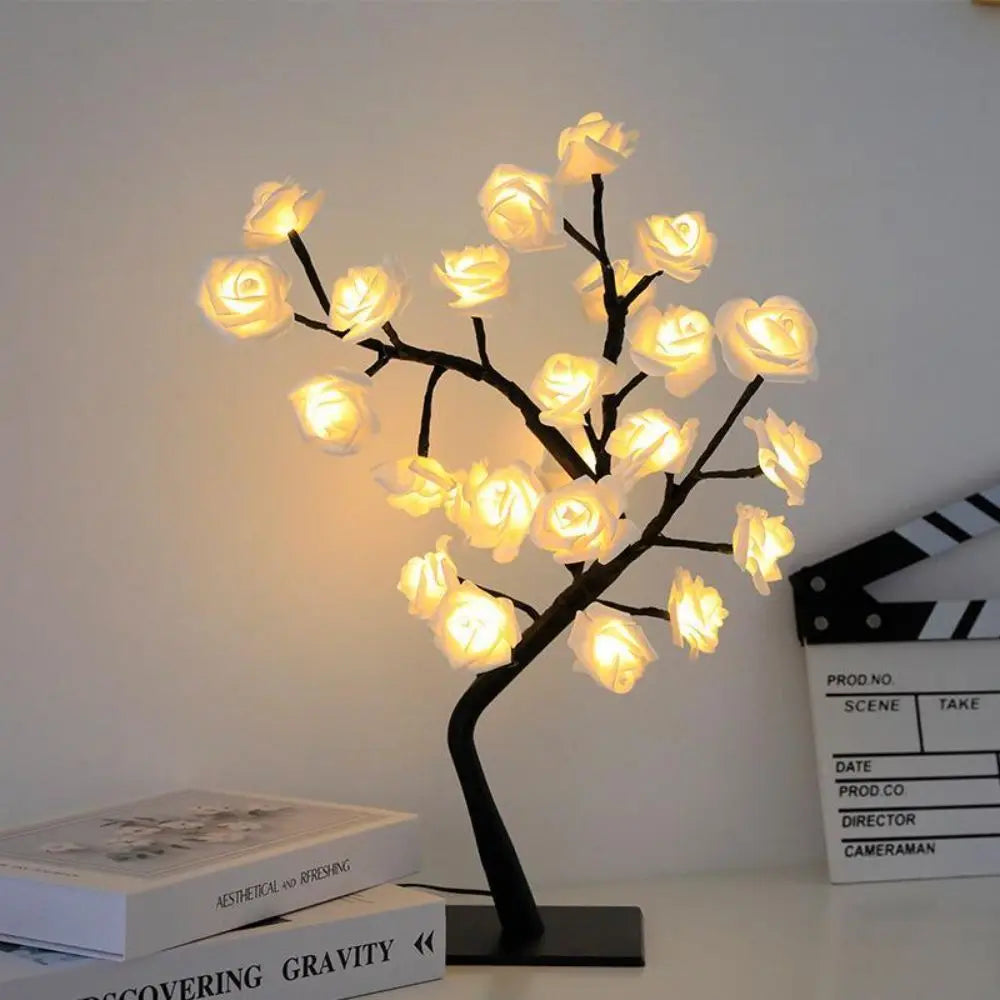 USB Rose Flower Tree LED Table Lamp | Warm Holiday Decor LED Decorative Lamp Richie's