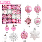 45-Piece Pink & White Christmas Tree Hanging Ornaments Set Christmas Tree Ornaments Richie's