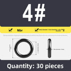 Kande Nitrile O-Ring Set 20-30pcs 1.4-26.5mm Oil Seal Gasket Rubber O-Ring Set Richie's 3x1.5 30pcs