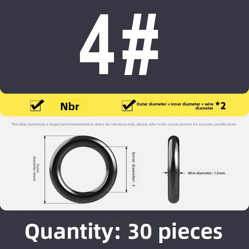 Kande Nitrile O-Ring Set 20-30pcs 1.4-26.5mm Oil Seal Gasket Rubber O-Ring Set Richie's 3x1.5 30pcs