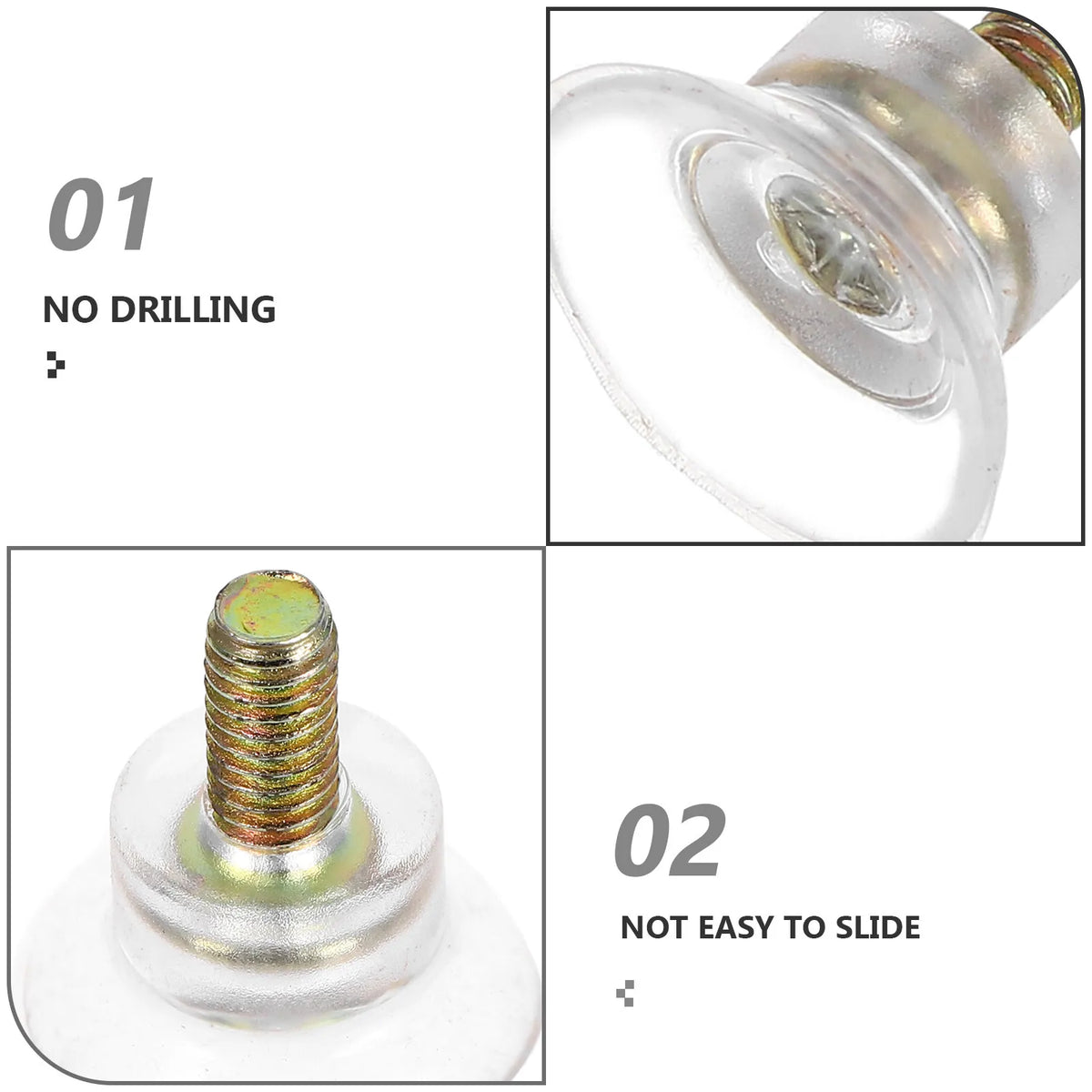 12Pcs Clear Screw-On Suction Cup Furniture Feet Pads | No Drill Furniture Suction Pads Richie's