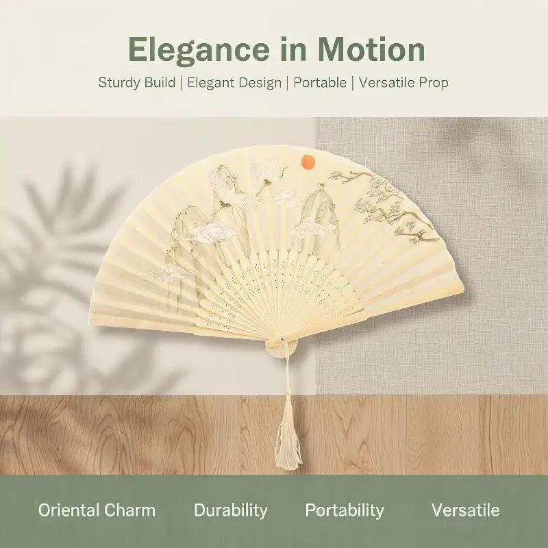 Chinese Foldable Hand Fan – Wood Wedding & Costume Prop Foldable Hand Fan Richie's