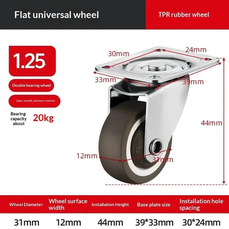 Heavy Duty 360° Swivel Caster Wheels for Furniture & Cabinets Swivel Caster Wheels Richie's A4