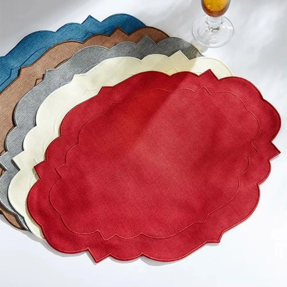 Cotton Linen Embroidered Placemats 45×35cm Anti-Slip Dining Linen Placemats Richie's