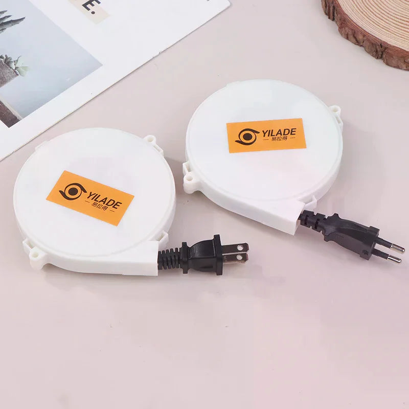 Retractable Power Reel Cable 1.6m | US & EU Plug – 220V Retractable Cable Reel Richie's