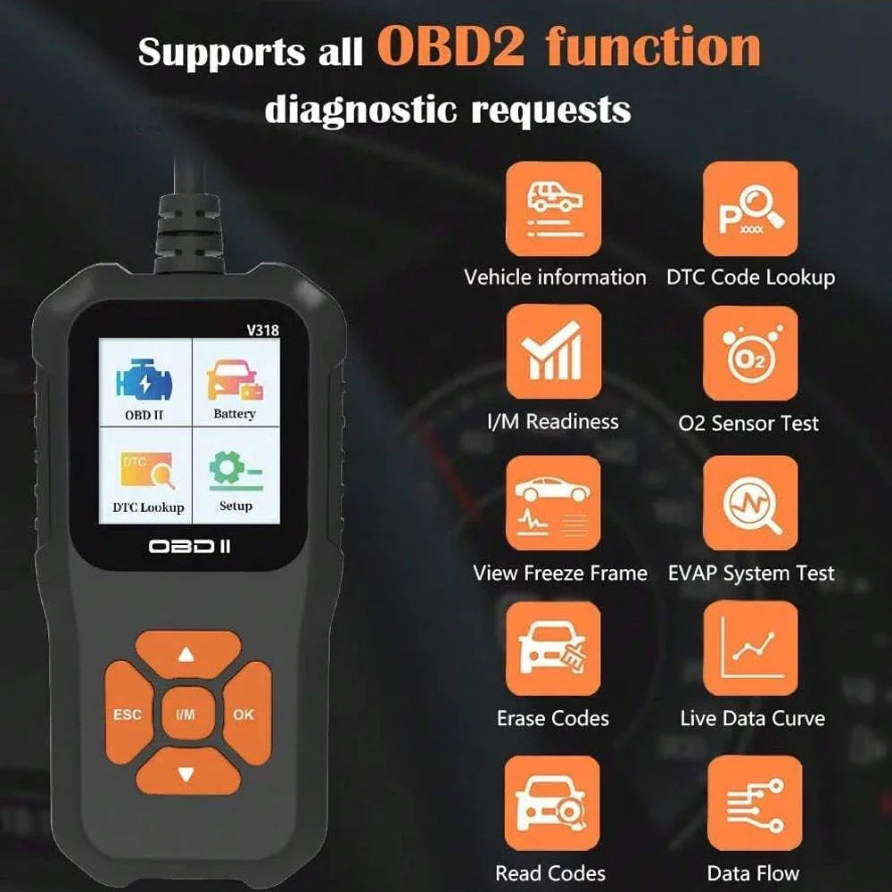 V318 OBD2 Scanner – Color Screen Engine Fault Code Reader OBD2 Diagnostic Scanner Richie's