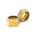 Brass Hex Nylon Insert Lock Nuts M4 M5 M6 M8 M10 M12 Hex Lock Nuts Richie's 10PCS M4