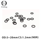 30PCS Black NBR O-Ring Seals CS1.2mm OD5-20mm Nitrile Rubber Rubber O-Ring Seals Richie's