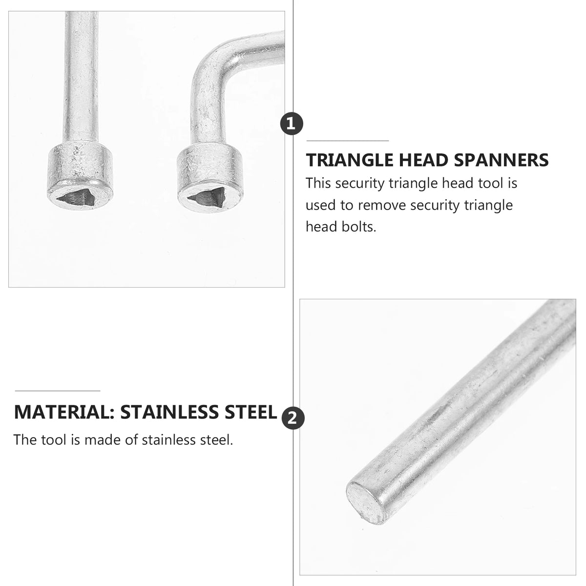 2pc Triangle Head Wrench Set – Stainless Steel Security Spanner Security Wrench Set Richie's