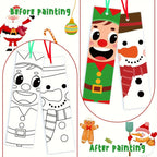 32 Pcs DIY Christmas Coloring Bookmarks with Ribbon DIY Craft Bookmarks Richie's