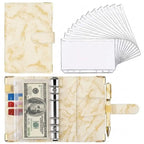 A6 PU Leather Budget Binder Marble Notebook Money Organizer Budget Binder Planner Richie's Yellow A6
