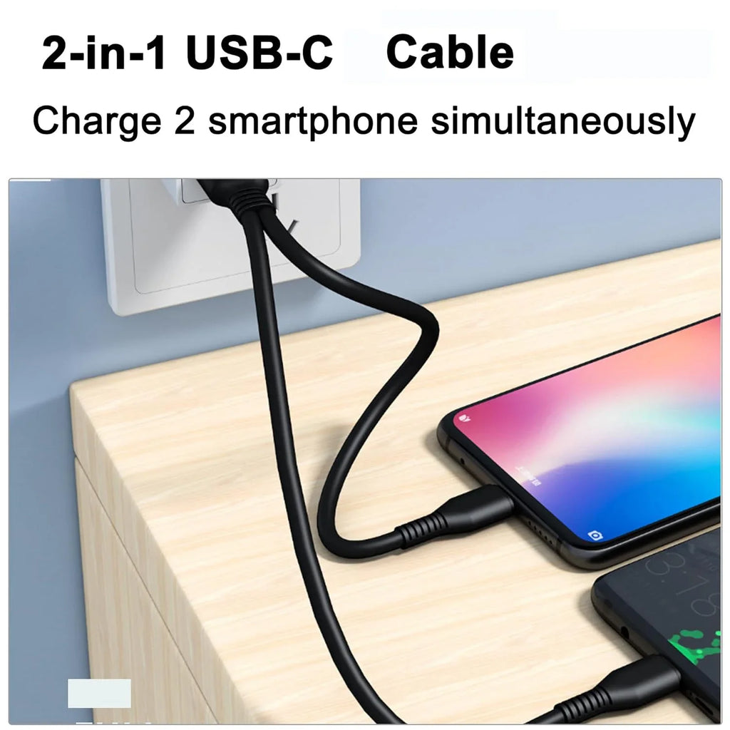 2-in-1 Dual USB-C Fast Charging Cable – iPhone & Android USB-C Charging Cable Richie's