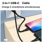 2-in-1 Dual USB-C Fast Charging Cable – iPhone & Android USB-C Charging Cable Richie's