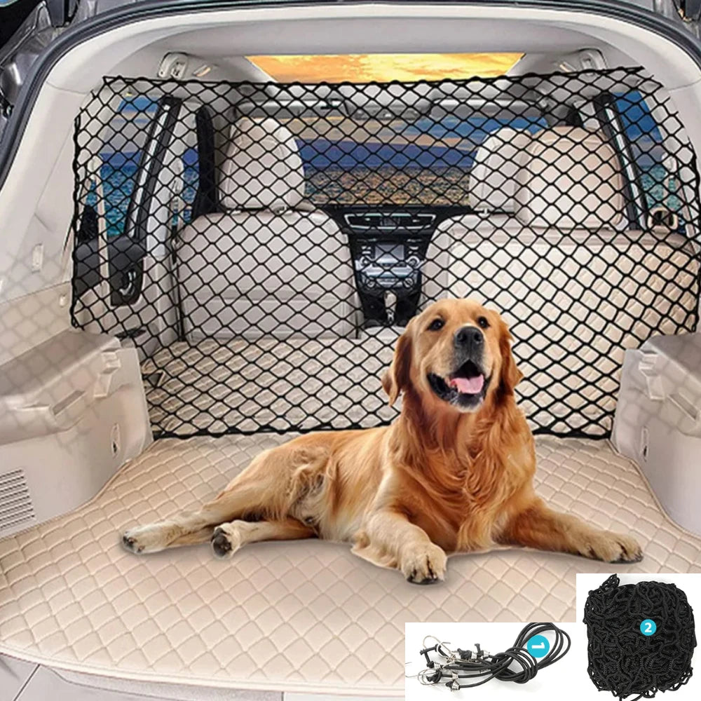 Pet Car Barrier Net – Foldable Dog Car Safety Fence & Hooks Dog Car Barrier Richie's