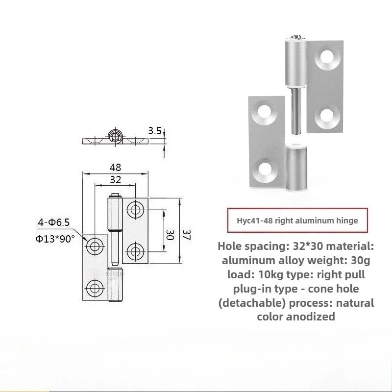 Plug-In Aluminum Alloy Cabinet Door Hinge – Quick Release Cabinet Door Hinge Richie's HYC41-48 right