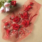 3D Sequined Flower Embroidery Patch – DIY Floral Lace Applique Embroidery Applique Patch Richie's Red