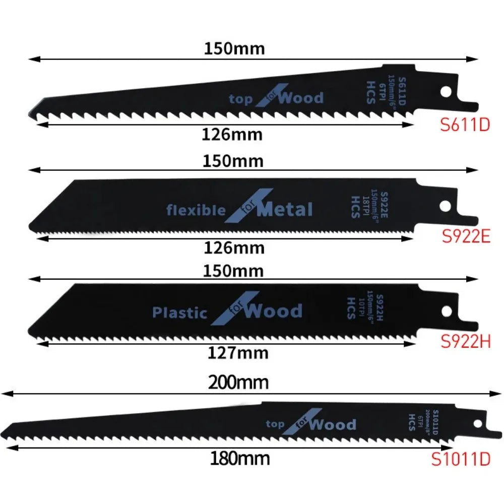 4pc Reciprocating Saw Blades – Wood, Metal & Pipe Cutting Set Reciprocating Saw Blades Richie's