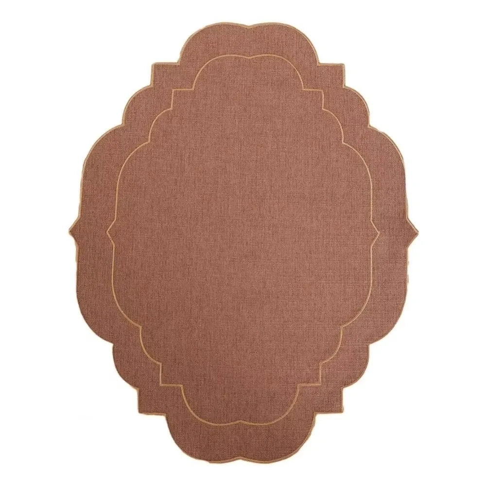 Cotton Linen Embroidered Placemats 45×35cm Anti-Slip Dining Linen Placemats Richie's Coffee L