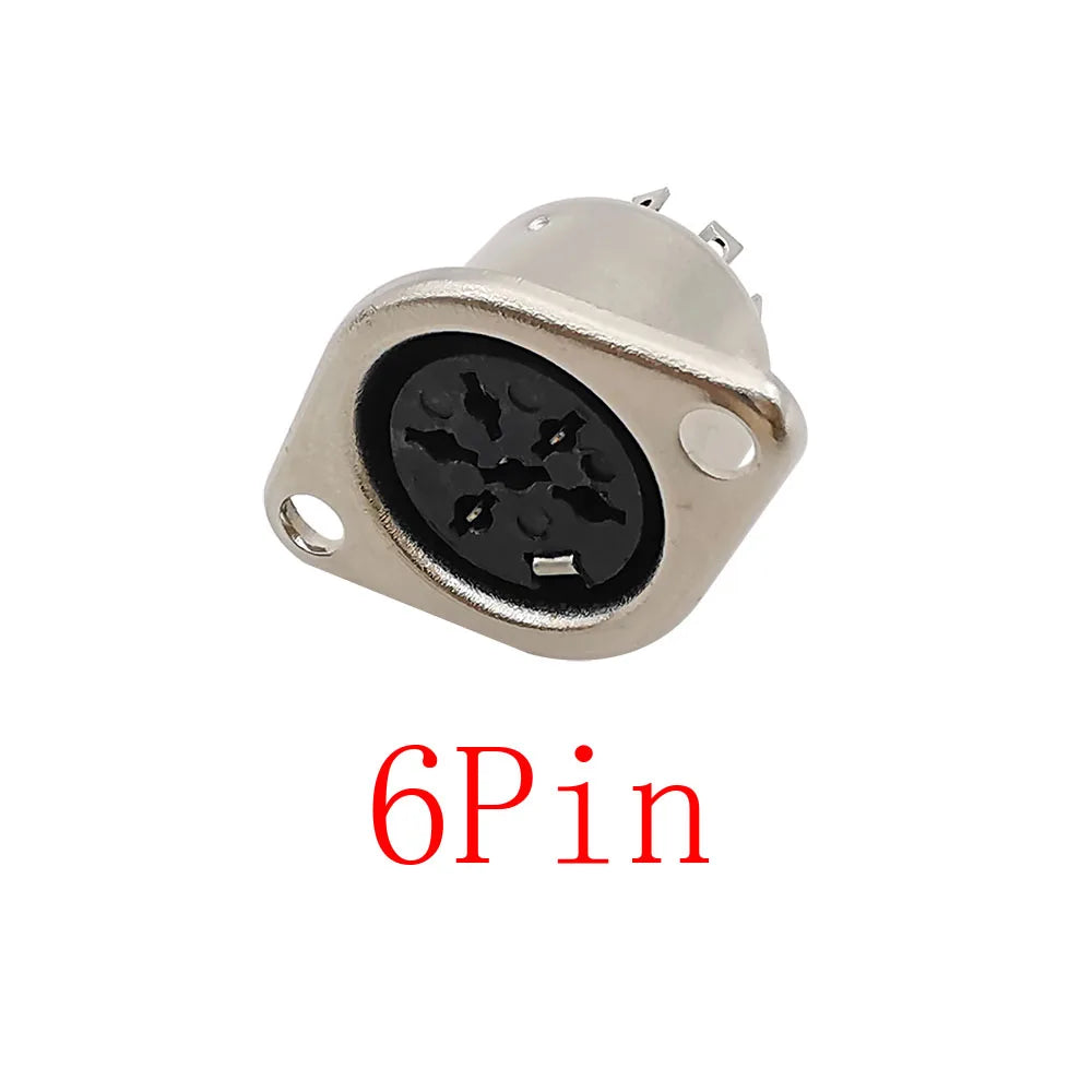 DIN 3 4 5 6 8 Pin Male Plug Female Socket Connector 2Pcs DIN Connector Richie's 6Pin-KP-2Pcs
