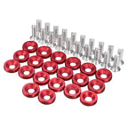 20pcs M6x15mm CNC Aluminum Fender Washer Bolt Engine Bay Kit Automotive Dress Up Bolts Richie's Red