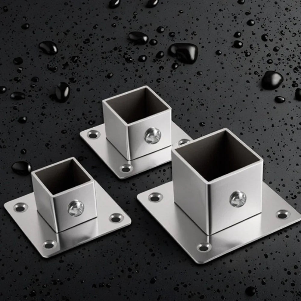 Stainless Steel Square Tube Connector Flange Base 20–40mm Tube Connector Fitting Richie's