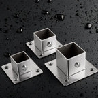 Stainless Steel Square Tube Connector Flange Base 20–40mm Tube Connector Fitting Richie's