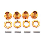 Kande 4pcs M17 17mm Aluminum Hex Hub Adapter Nut Dust Cover RC Car Wheel Adapter Richie's golden 4PCS