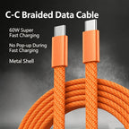 USB-C to USB-C Braided Cable 60W Fast Charging Data Sync USB-C Charging Cable Richie's