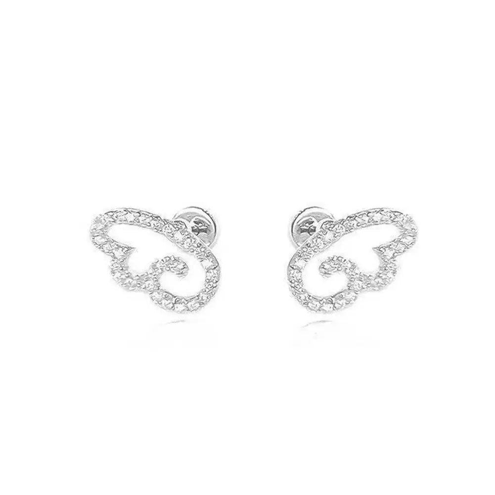 Angel Wing Crystal Stud Earrings – Sparkling Geometric Ear Studs Crystal Stud Earrings Richie's A