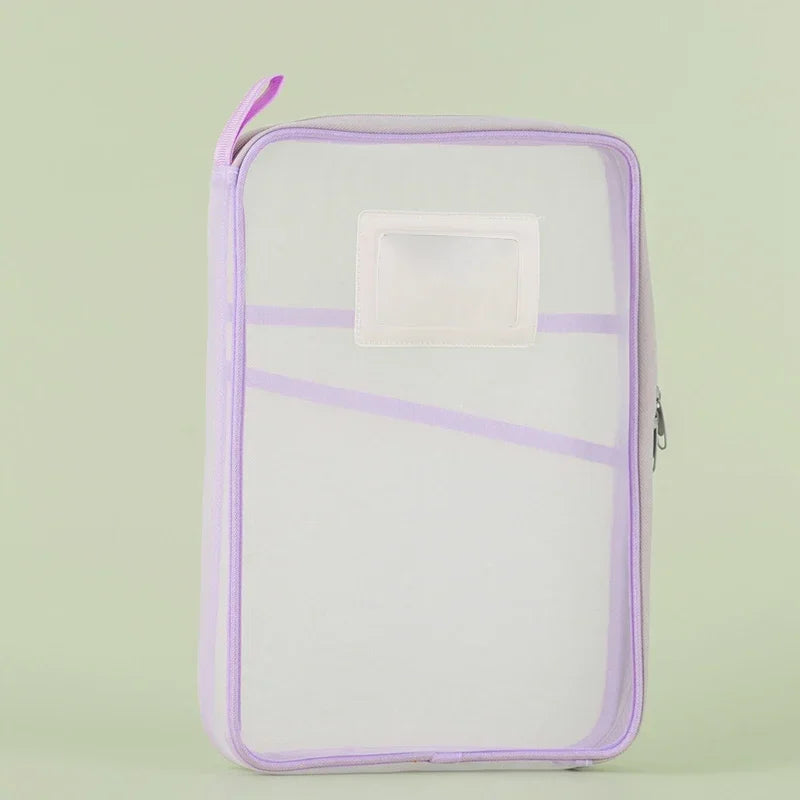 A4 Double-Layer Mesh Storage Bag – School & Office Organizer Mesh Organizer Bag Richie's purple 31x23.5x4cm