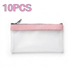 Zippered Money Pouch PVC Cash Bag for Coins, Bills & Office Zippered Money Pouch Richie's Pink 10pcs