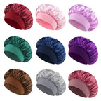 Satin Wide-Brim Sleeping Bonnet – Unisex Hair Care Night Cap Satin Sleep Bonnet Richie's