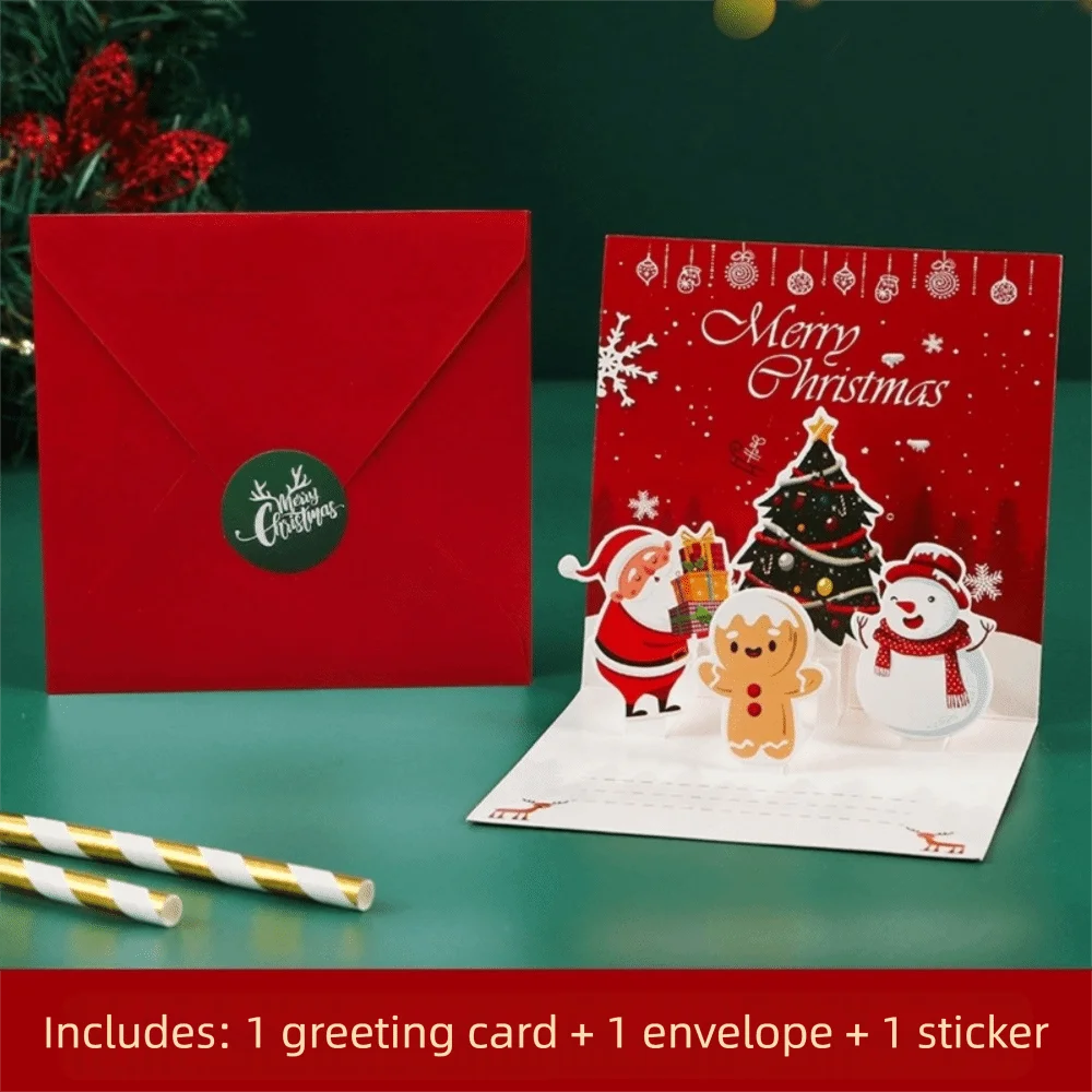 3D Pop-Up Christmas Greeting Card | Festive Postcard Christmas Greeting Card Richie's Style A