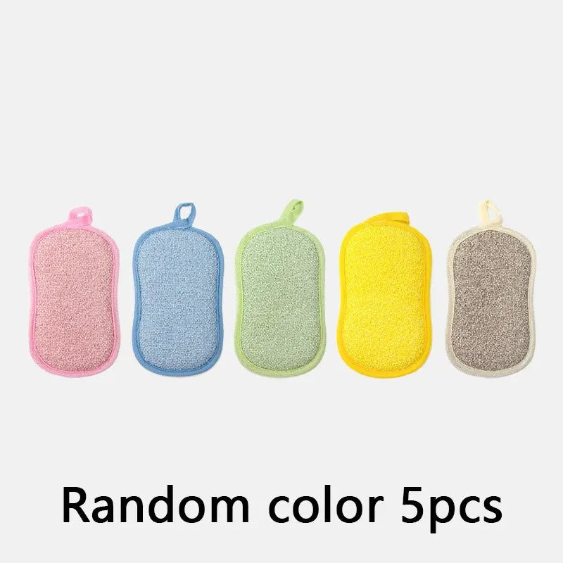 Reusable Sponge Wipe & Kitchen Brush – Washable, Lint-Free Kitchen Sponge Brush Richie's random color 5pcs