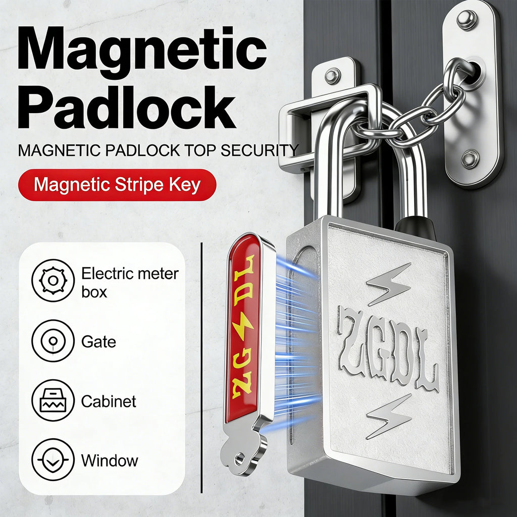 Keyless Magnetic Padlock – 304 Stainless Steel Anti-Theft Lock Magnetic Padlock Richie's